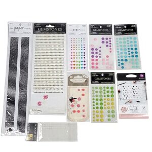 Crafting Gemstones & Enamel Stickers Lot Assorted Craft Adhesive Embellishments